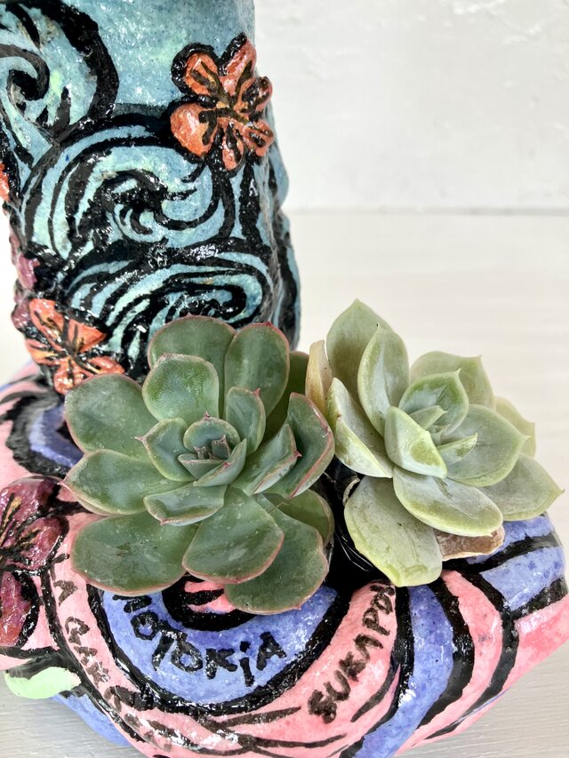 ミニ和風庭園 苔 アレンジ 灯篭プランター オブジェ手作り セメント