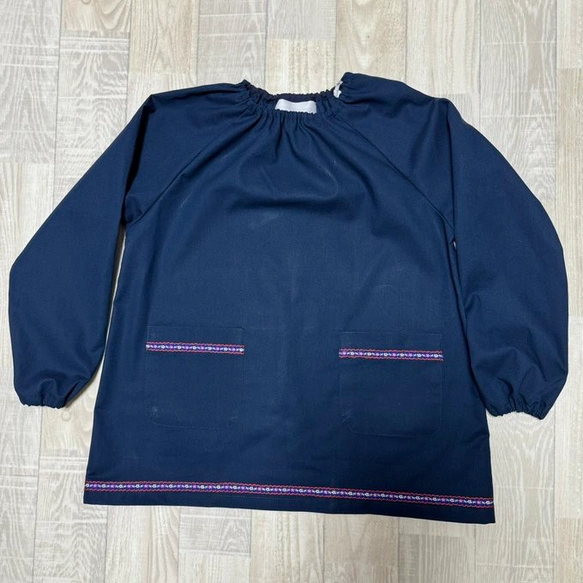 ハンドメイドスモック　size120 リボン　No.260 ハンドメイドスモック size120 リボン No.260