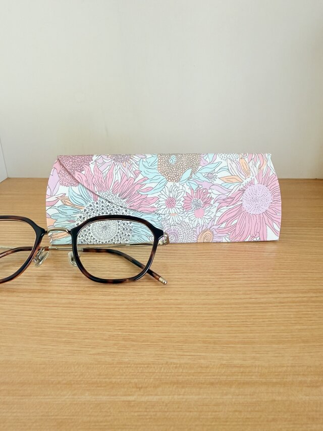 受注制作】メガネケース・リバティスモールスザンナ（ピンク＆ブルー