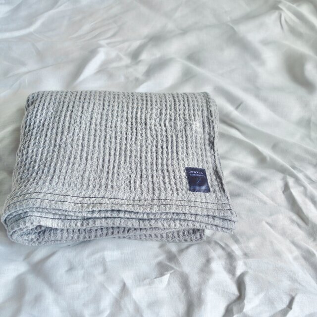 ふんわりもっちり♪ワッフルリネンのブランケット