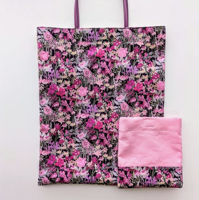 トート（L）収納袋ありリバティプリント( Wildflower Meadow B）