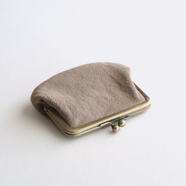 インド刺繍リボンのシンプルながま口 ブラウン | iichi 日々の暮らしを