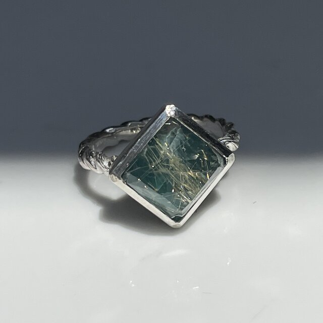 アドリンヒュー　ルチルクォーツ　ダブルリング　シルバー　天然石 アドリンヒュー ルチルクォーツ ダブルリング シルバー 天然石