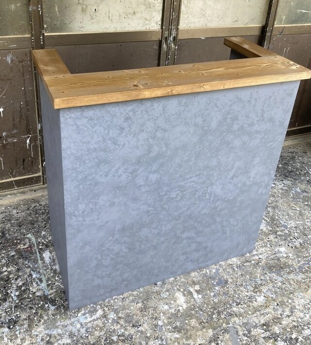 【受注製作】グレーストーン柄☆石目★モルタル★受付カウンターテーブル　レジカウンター【900】★店舗☆ネイル　美容室
