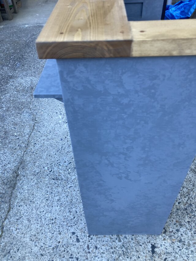 受注製作】グレーストーン柄☆石目☆モルタル☆受付カウンターテーブル