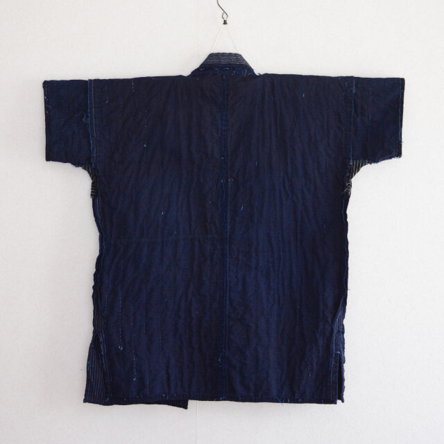 藍職人 野良着馬T-S パッチワーク 半袖シャツ ダークブルー 藍職人 野良着馬T-S パッチワーク 半袖シャツ ダークブルー