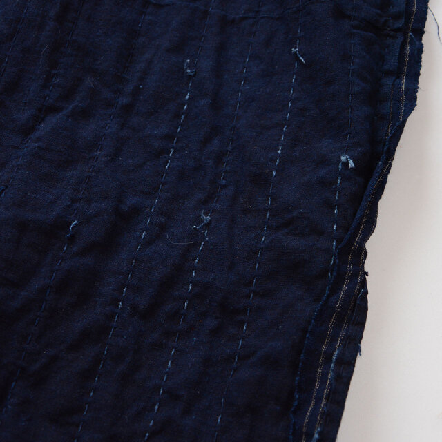 野良着 荒刺し子 藍染 縞模様 藍無地 濃紺 半袖タイプ 木綿 ジャパン