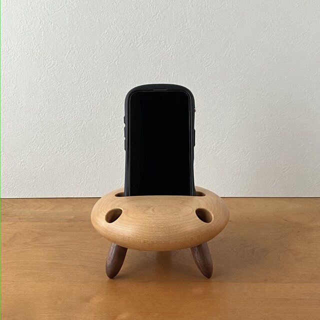 木製スマホスピーカースタンド Woo-fo【メープル】