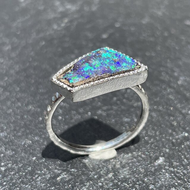 ボルダーオパール 2.241ct 変形4角形 シルバーSV925リング | iichi