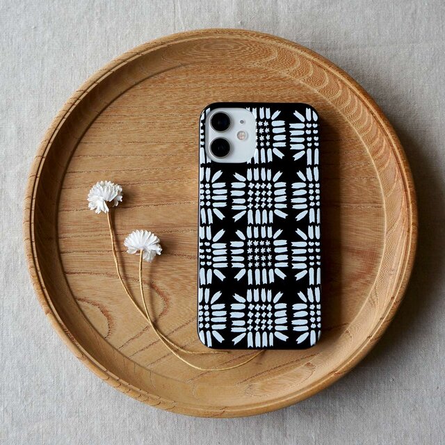 「 sunflower（ white & black ）」＜ブラックケース＞【 表面のみ印刷 】