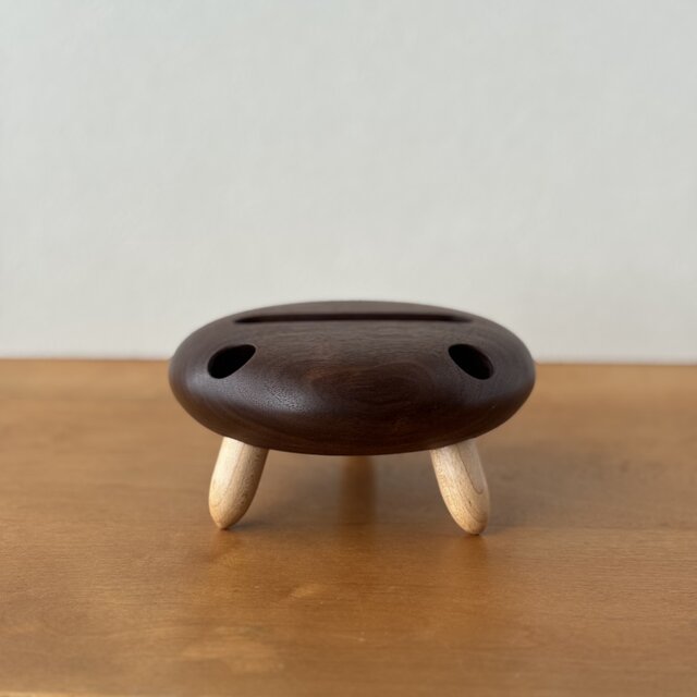 木製スマホスピーカースタンド Woo-fo【ブラックウォールナット