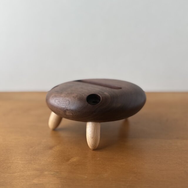 木製スマホスピーカースタンド Woo-fo【ブラックウォールナット