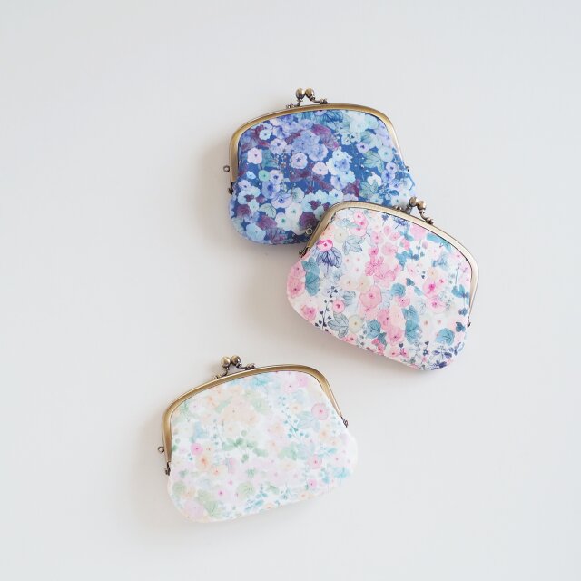 ■リバティの親子がま口財布【ミニマムサイズ】 / ホリーホックス ■ lucas (lbt-hh)