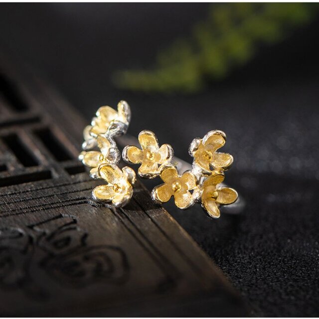 （送料無料）MARIページ 揺れる金木犀イヤリング＋バレッタ2点 2_12337fd2a980e85a752c403a0172