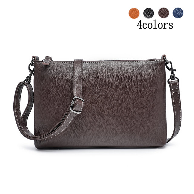 イタリアンレザー サコッシュ  レディース 斜めがけ 軽量  ミニショルダー ダークブラウン　W07