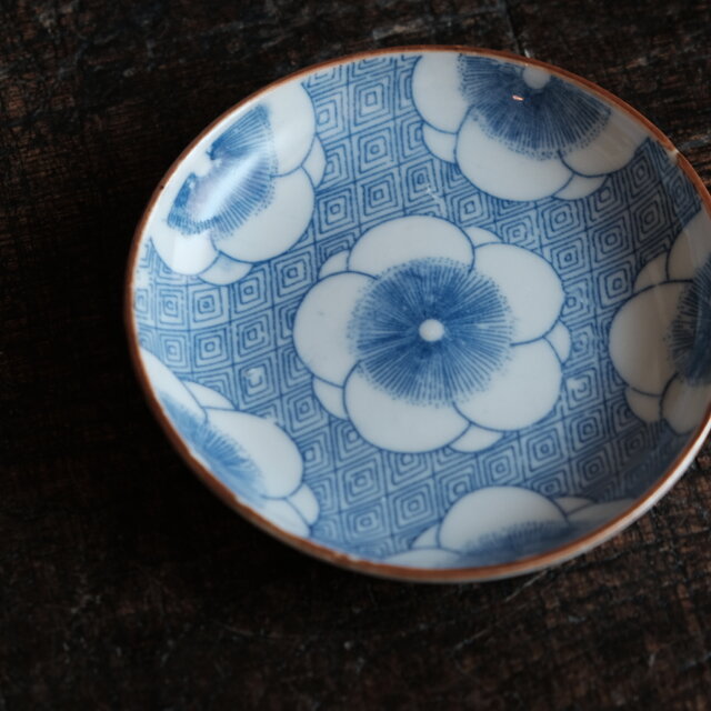 桜と入れ子菱◇印判小皿 骨董・antiques 古道具 古民家 丁寧な暮らしに