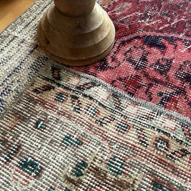 55×86 パッチワーク グレイボタニカル 深み赤 トルコ