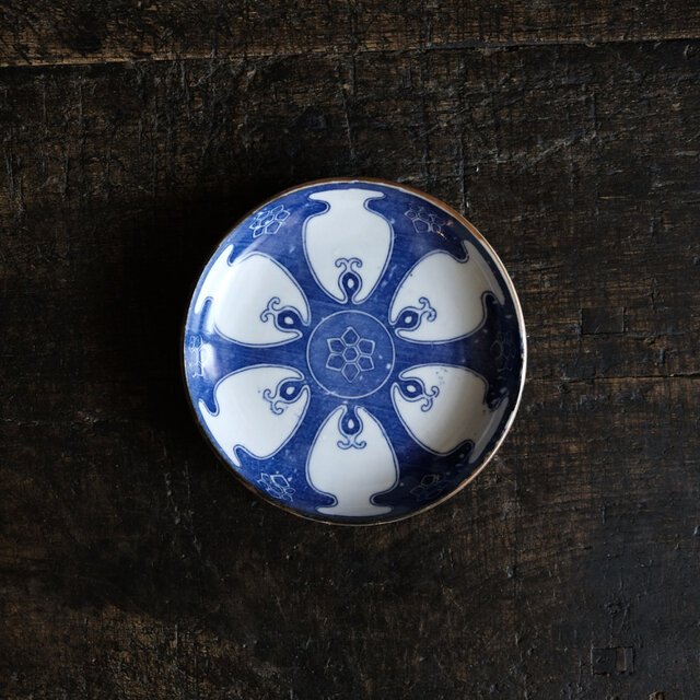 オリエンタルな雰囲気◆印判小皿　骨董・antiques　古道具　古民家　丁寧な暮らしに。明治期〜大正期