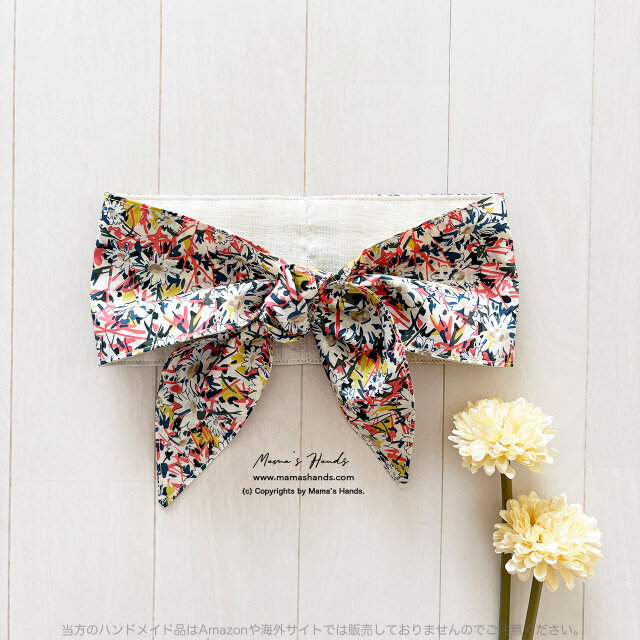 リバティ 大人可愛い カラフルなマーガレット ナチュラル 薄手 綿 夏 保冷剤 冬 カイロ ネッククーラー スカーフ