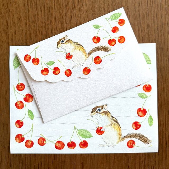 Letter Set シマリスとさくらんぼ