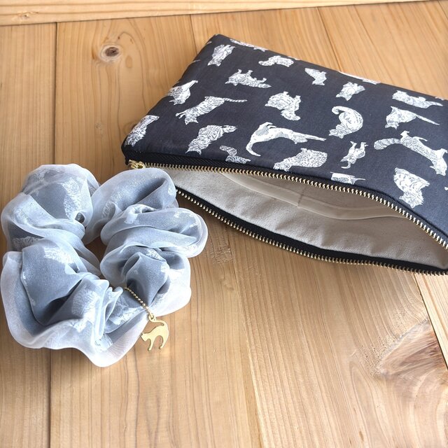 リバティ ラミネート ミニポーチ2個セット〈ミャオウ〉 リバティ