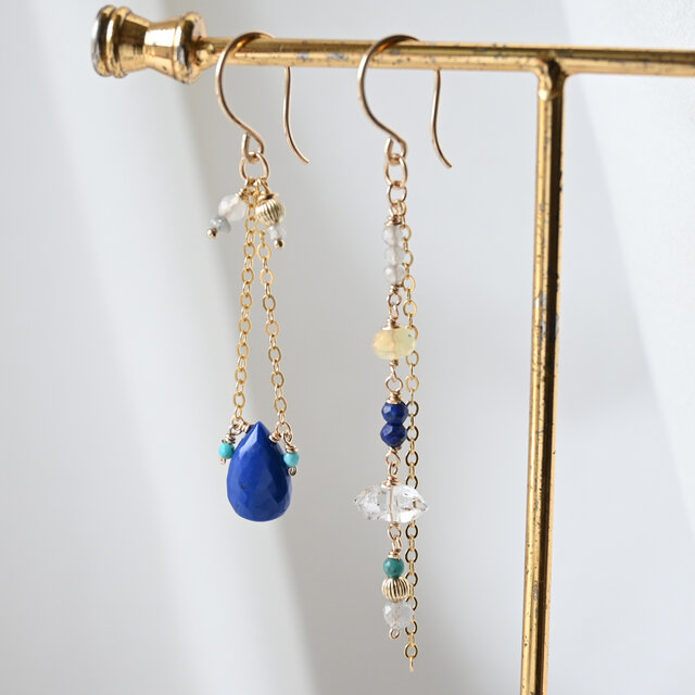 ⑯ 少し変わった ラピスラズリ ピアス.イヤリング用 ペア K14GF花形ラピスラズリピアス | 商品詳細 | 高島屋オンラインストア