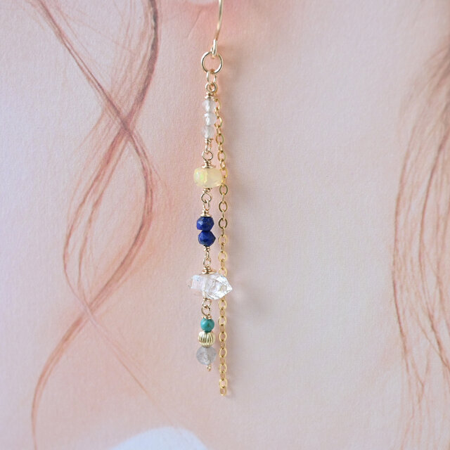 ⑯ 少し変わった ラピスラズリ ピアス.イヤリング用 ペア K14GF花形ラピスラズリピアス | 商品詳細 | 高島屋オンラインストア