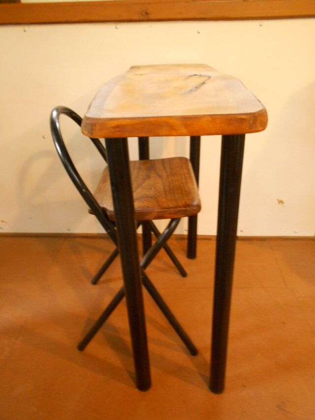 オーダー 特注品 楢 無垢材 組み木 細工 オーク スツール 3脚 セット