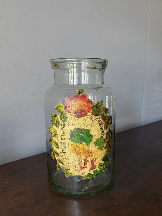 ファーマシー ポット ガラス 花器 花瓶 h25.8cm フランス アンティーク