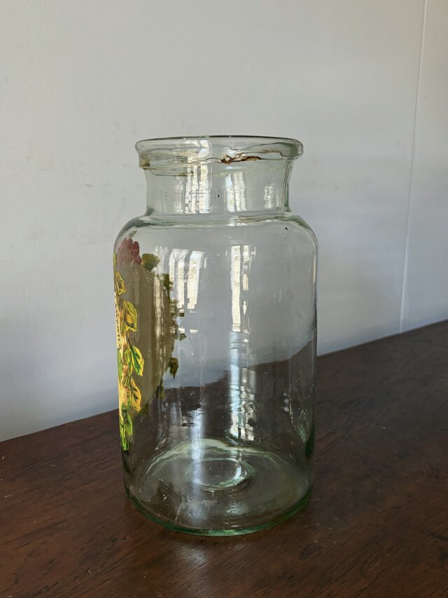 ファーマシー ポット ガラス 花器 花瓶 h25.8cm フランス アンティーク