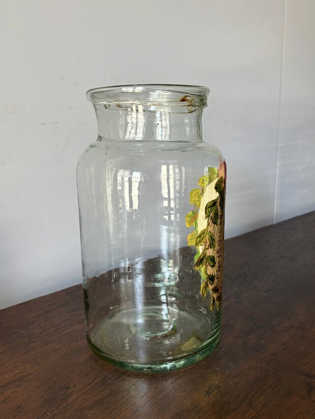 ファーマシー ポット ガラス 花器 花瓶 h25.8cm フランス アンティーク