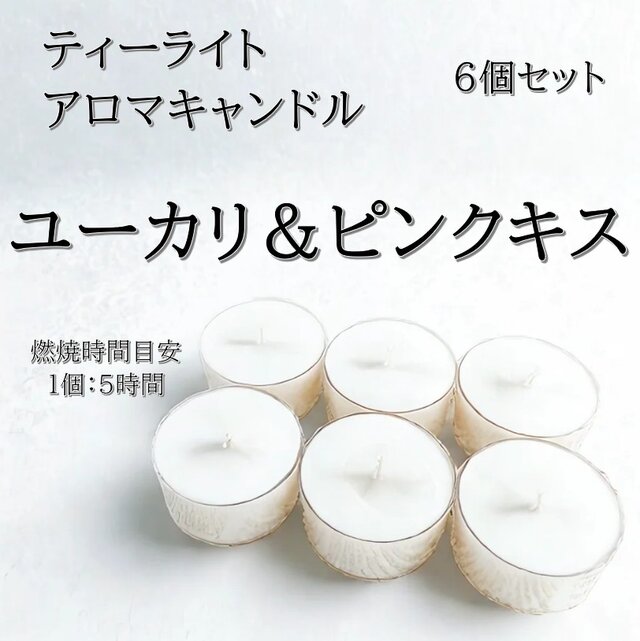 【ティーライトキャンドル】ユーカリ＆ピンクキス【アロマキャンドル】
