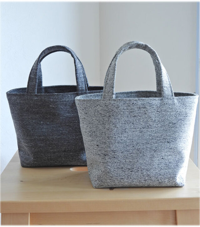 ちびちびキャンバストート　スウェットのような ” ごましお（ ライト ）”