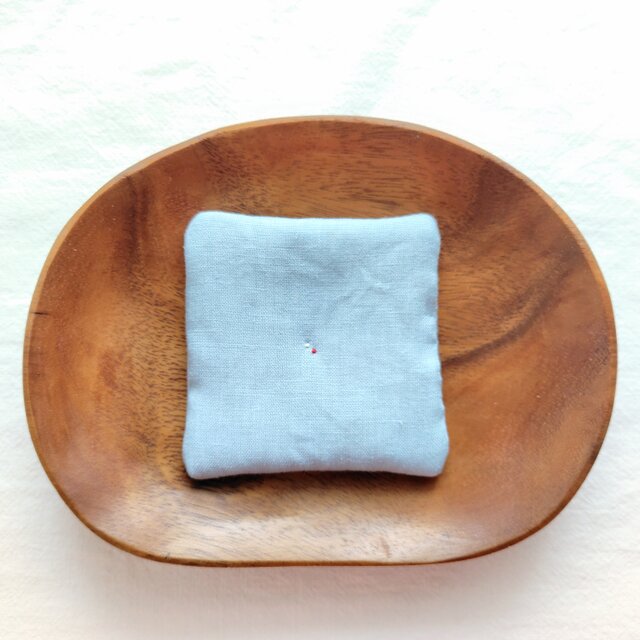 情景コースター／水色∶ソーダ水にチェリー／リネン