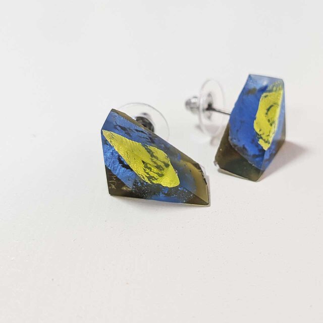 積層ガラスのピアス　pia-31