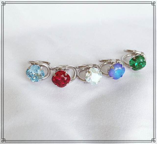 大粒スワロフスキーイヤーカフ【サージカルステンレス】 | iichi