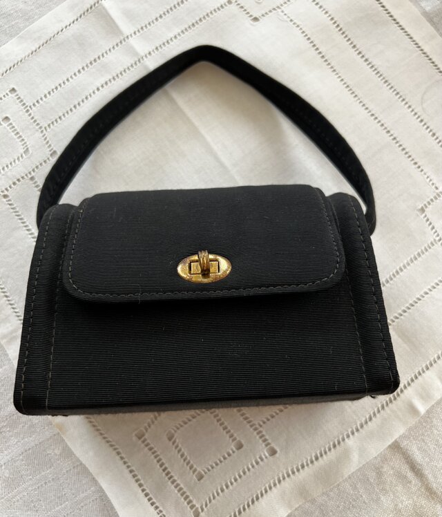 ヴィンテージ布バッグ　黒