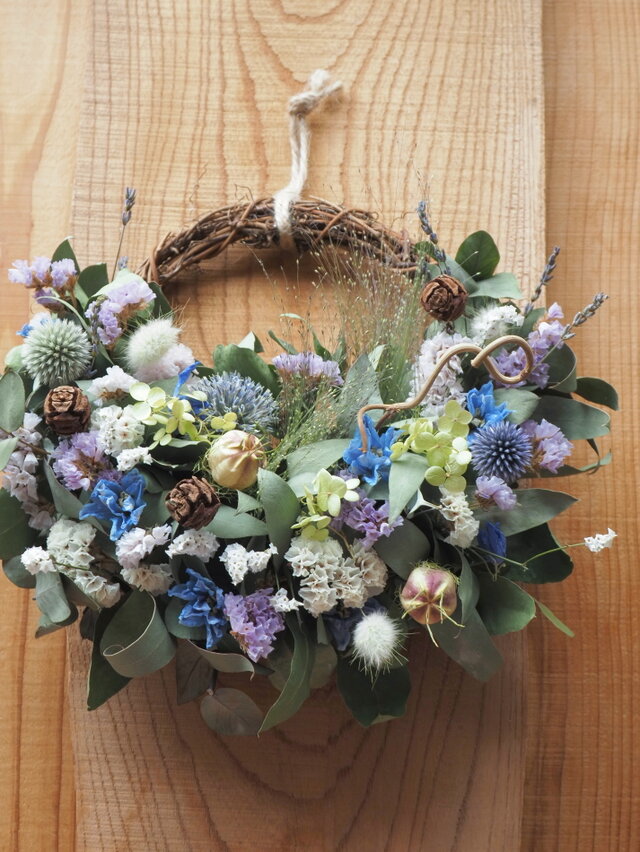 アナベルとルリタマアザミの夏色ハーフリース 【公式通販】