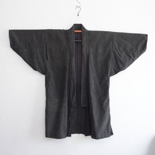 野良着 着物 昭和初期〜中期 縞模様 木綿 アンティーク ジャパン