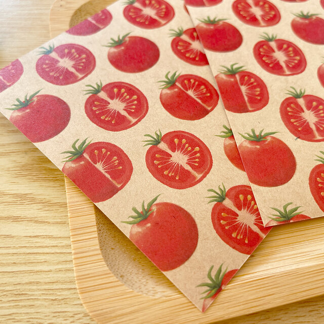 トマトのプチギフトセット ｜メガネ拭き・フレークシール・スクエア