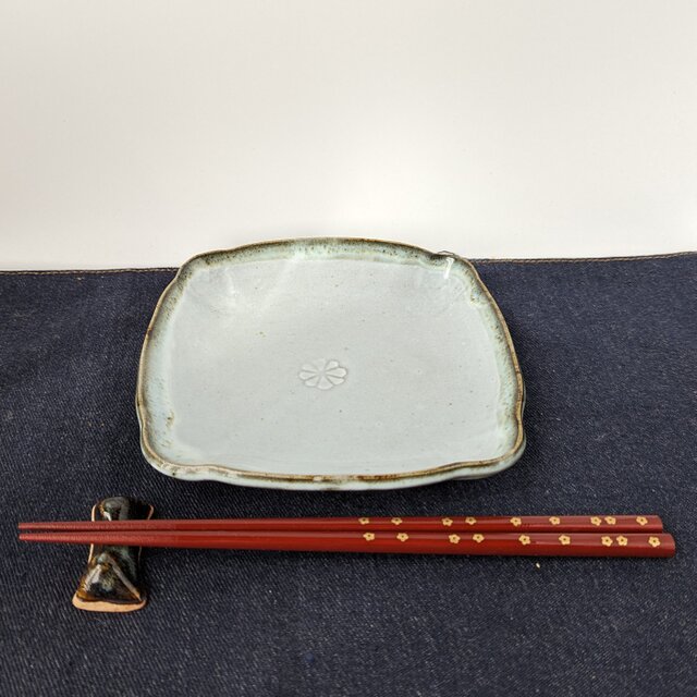 白い角皿　　　　【中皿　皿　取皿　窯元　和 陶器　】