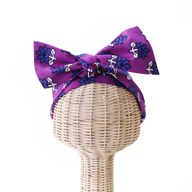 カンガのリボンターバン｜幅広ボリューム / アフリカ布ターバン