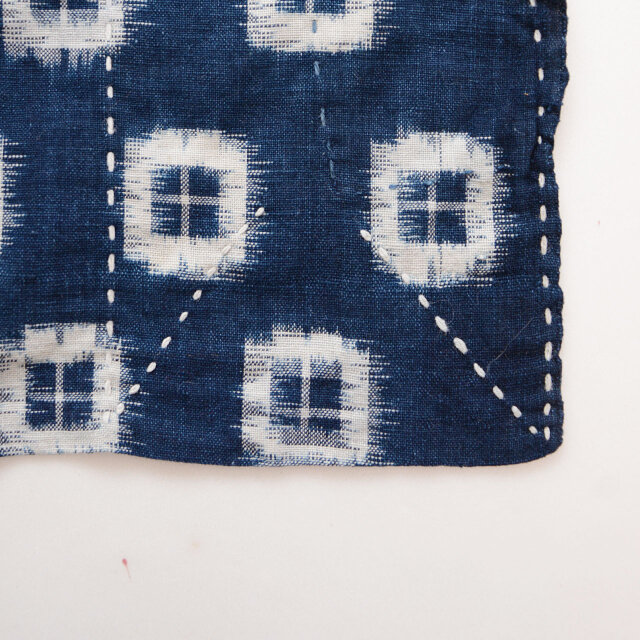 刺し子 雑巾 藍染 絣 古布 昭和中期 ジャパンヴィンテージ アート