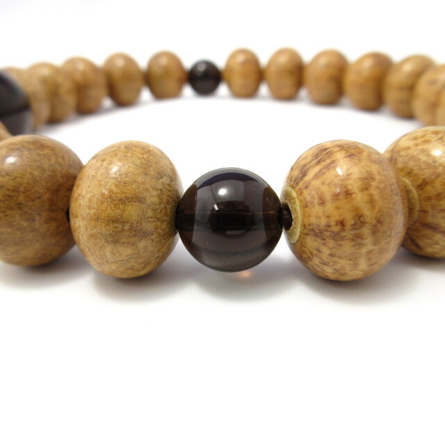 天竺菩提樹 みかん玉 茶水晶 数珠 念珠 腕輪 ブレスレット 京都
