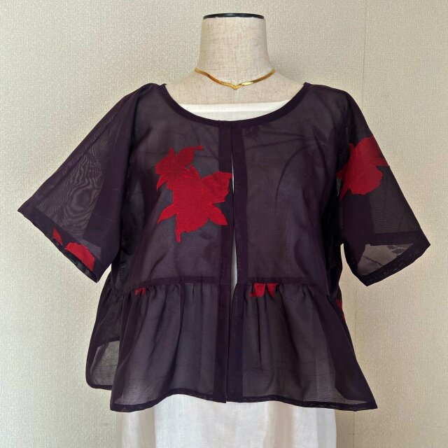 カトレア　絽着物リメイク　ボレロ