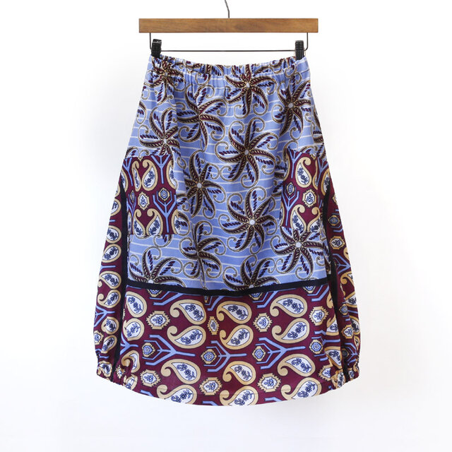 アフリカ布のバルーンスカート（ カンガスカート ）コクーンスカート アフリカ布スカート