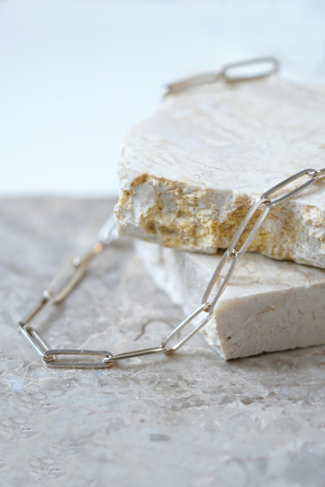 SILVER925 volume ロングクリップチェーンネックレス 41cm