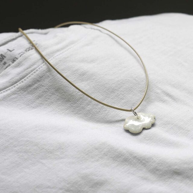 七宝焼 　ネックレス　雲（白）SV999　