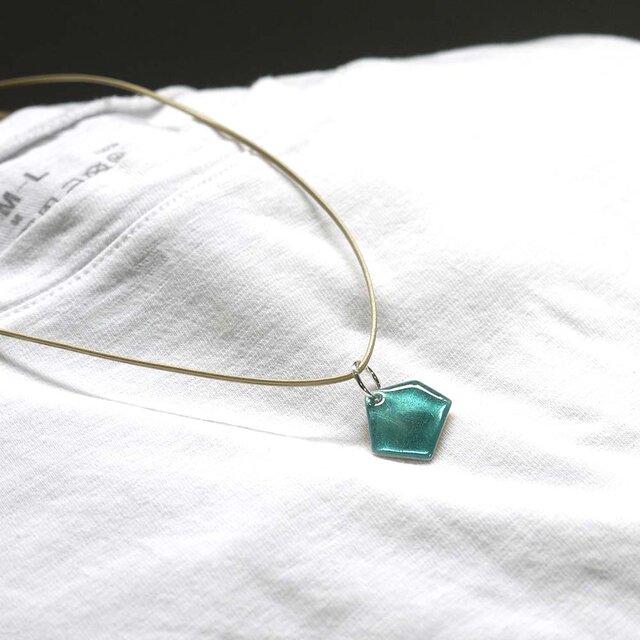 七宝焼 　ネックレス　おうち（ミント）SV999