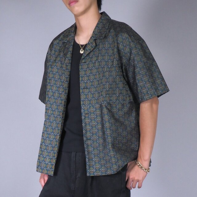 iichi価格☆着物リメイク メンズシルクシャツL オーバーサイズ
